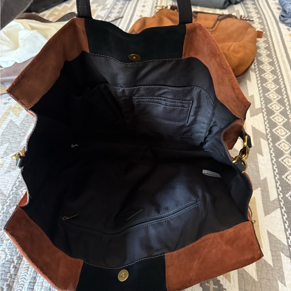 Fossil Brown and Black Women's Tote Bag